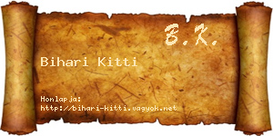 Bihari Kitti névjegykártya