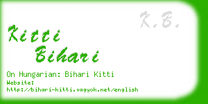 kitti bihari business card